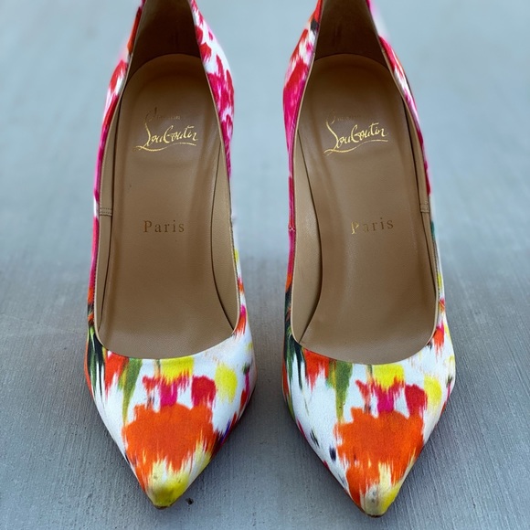 Limited Edition Satin Print Silk Point-Toe Pumps - Picture 5 of 7